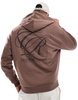 ASOS DESIGN oversized hoodie with print in brown