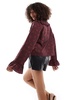 ASOS DESIGN poplin piecrust blouse in red ditsy print