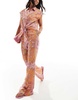 Mango paisley print pants in pink - part of a set