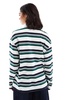 Bershka oversized rugby top in green stripe