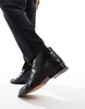 ASOS DESIGN lace up chukka boots in black leather