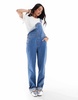 ASOS DESIGN denim overalls in mid blue