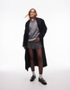 Topshop herringbone pleated micro mini skirt in gray