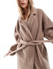 ASOS DESIGN borg maxi robe in brown