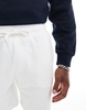 Bershka jersey shorts in white