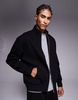 ASOS DESIGN oversized zip up jersey track jacket in black - part of a set