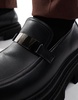ASOS DESIGN chunky loafers in black with silver hardware