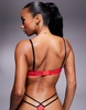 Ann Summers twilight charm padded plunge embroidered bra in red & black