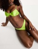 Bershka satin bikini bottoms in lime