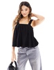 ASOS DESIGN strappy tie back smock top in black