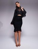 AFRM Pru high neck mesh ruffle top in black - part of a set