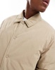 Jack & Jones nylon button through coach jacket in beige