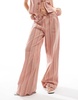 ASOS DESIGN wide leg pants in multicolor stripe - part of a set