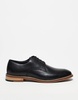 ASOS DESIGN derby lace up shoes in black leather
