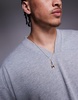 ASOS DESIGN heavyweight oversized boxy v neck T-shirt in gray heather
