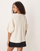 ASOS DESIGN knit stitch relaxed T-shirt in ecru
