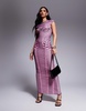 AFRM Cody column length maxi dress in zebra rose