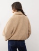 Miss Selfridge teddy zip up long sleeve top in light camel