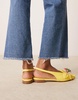 ASOS DESIGN Livia point-toe flower slingback ballets in bright yellow