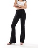 Bershka bengaline flared pants in black