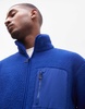 ARKET fleece pile jacket with zip front pocket in bright blue