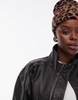 AllSaints brushed beanie in leopard print