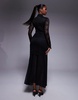 ASOS DESIGN lace bodice drop waist maxi dress in black
