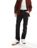 Bershka straight jeans in black