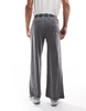 Brave Soul wide leg sweatpants in black acid wash