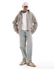 Jack & Jones hooded wool mix bomber jacket in gray