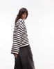 ARKET sweater with wide sleeves in black and off white stripe
