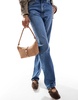 ASOS DESIGN faux suede dog clip shoulder bag in tan