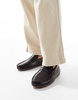 ASOS DESIGN driver loafers in brown leather