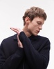 ARKET oversized cardigan with two way zip in dark blue