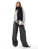 ASOS DESIGN long sleeve t-shirt with high neck in gray heather