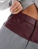 ASOS DESIGN tailored pants with faux leather contrast panel in gray