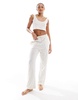 Brave Soul pajama set with floral print in white