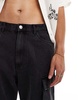 ADPT loose fit denim cargo shorts in washed black