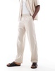 Bershka linen rich pants in beige - part of a set