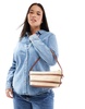 ASOS DESIGN straw shoulder bag with tan strapping detail