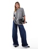 ASOS DESIGN boyfriend fit t-shirt with paris back graphic in charcoal