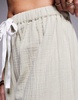 ASOS DESIGN Callie cheesecloth frayed beach pants in washed sage