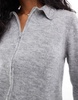 ASOS DESIGN oversized collar zip up cardigan in light gray