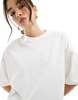 Bershka boxy oversized t-shirt in white