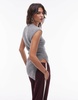 ARKET alpaca wool blend long line knit tank in gray