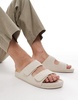 ASOS DESIGN two strap sandals in beige linen