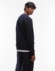 ARKET minimal jersey sweatshirt with crew neck in navy