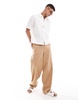 Bershka linen look shirt in white - part of a set