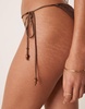 Stradivarius tie side crochet bikini bottoms in brown