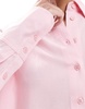 Bershka oversized linen mix shirt in pink